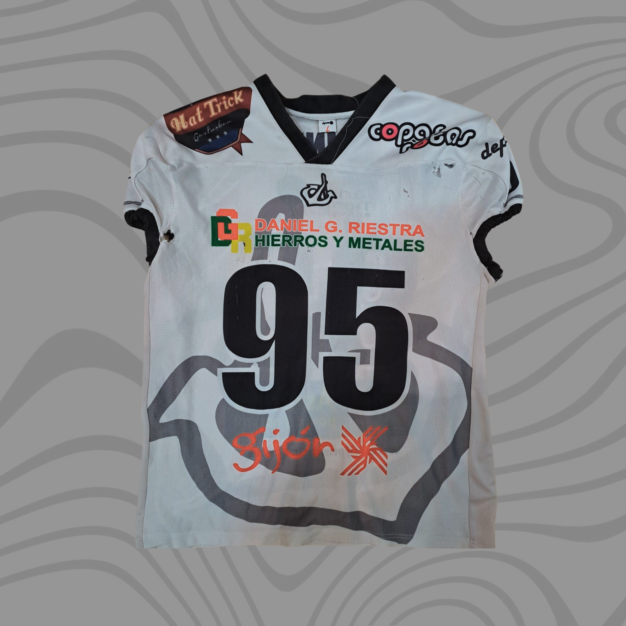 UNIFORMES DE JUEGO ANTIGUO - TACKLE -  Temps. 16, 17, 18, 19 Visitante. #95